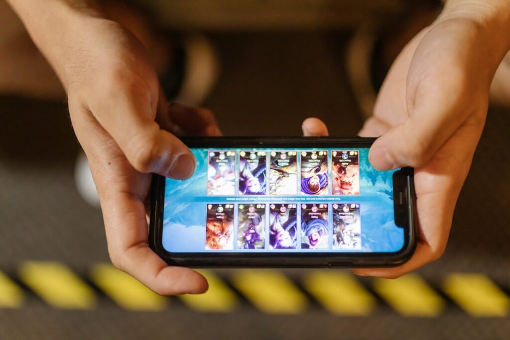 Player enjoying mobile games on a premium smartphone