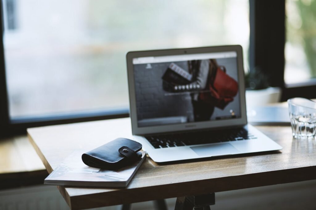 Laptop cover protecting a modern laptop on a workspace desk