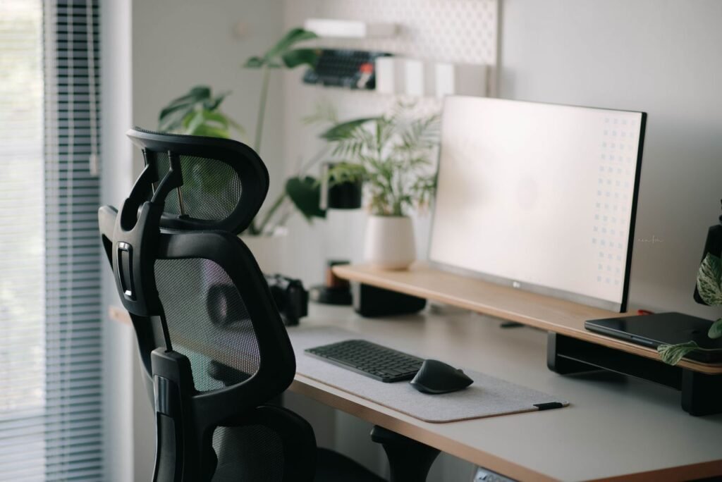 Ergonomic study setup with laptop table