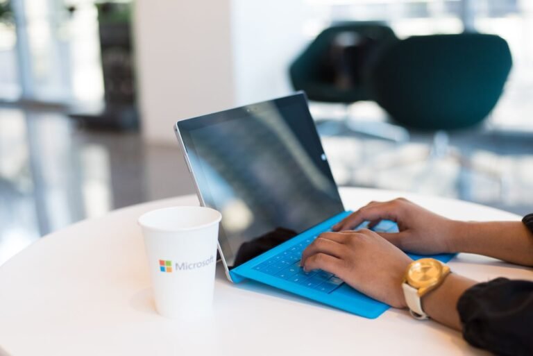 Microsoft Surface Keyboard Sticker on a Surface laptop