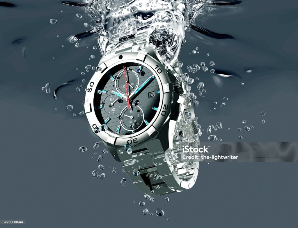 Professional Swiss dive watch with rotating bezel and water-resistant design