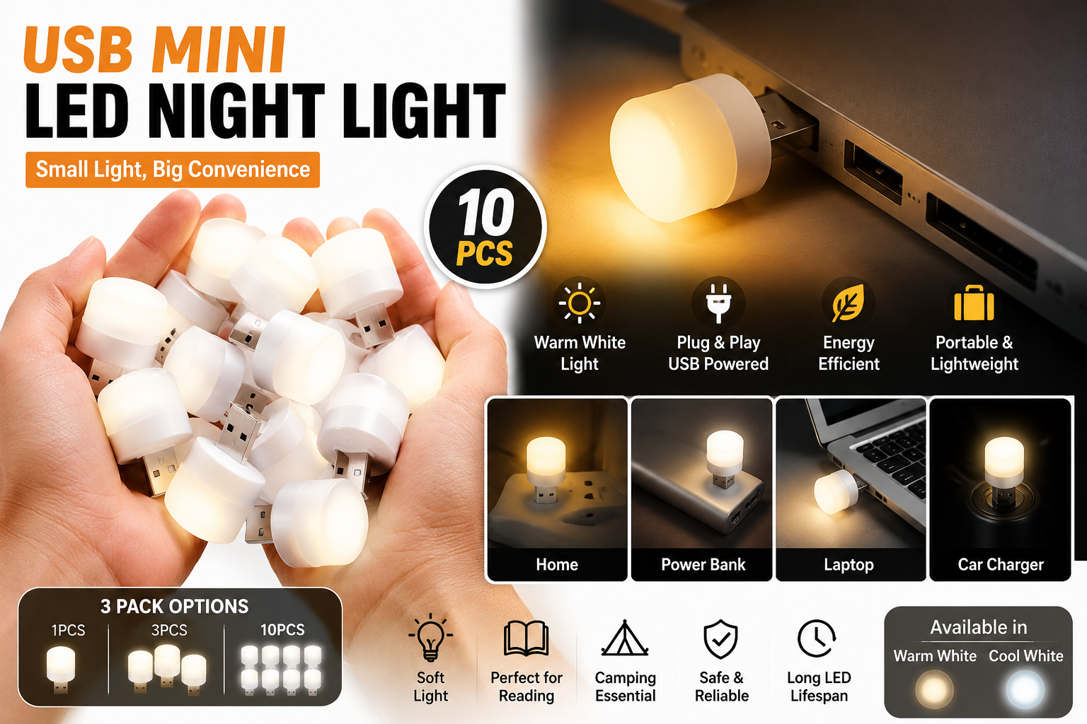 USB Mini LED Night Light