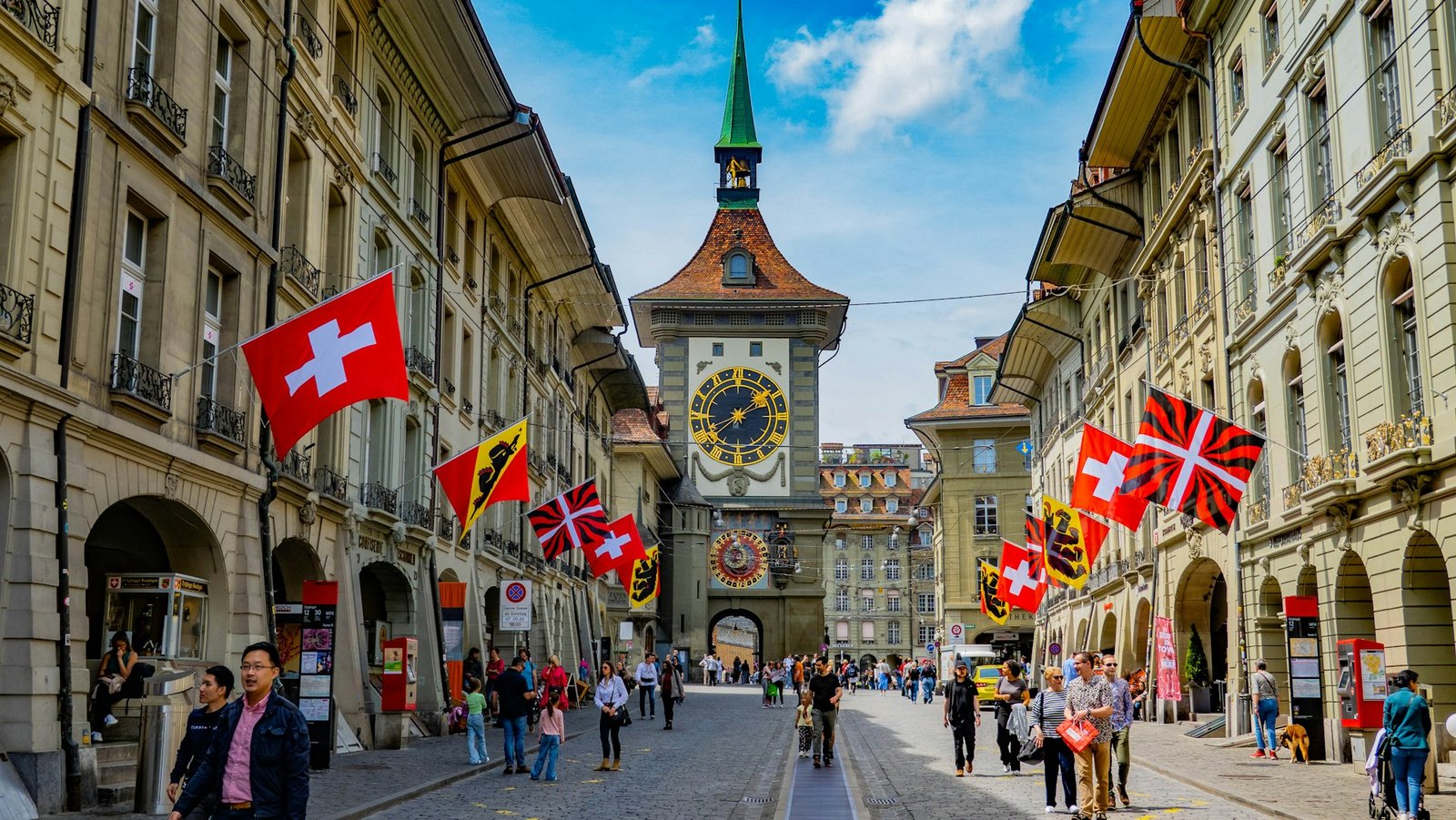 Luxury Swiss watch boutique with premium timepiece displays