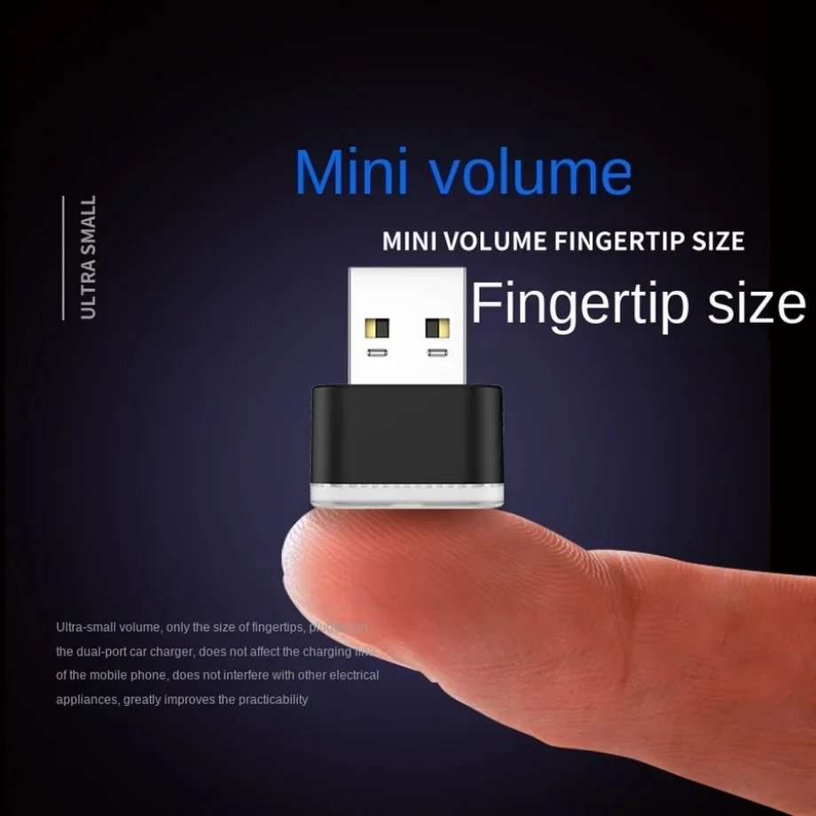 Compact USB Mini LED Atmosphere Light fingertip size