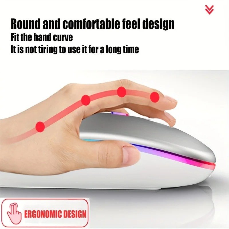 Rechargeable Bluetooth Wireless Mouse ergonomic hand grip