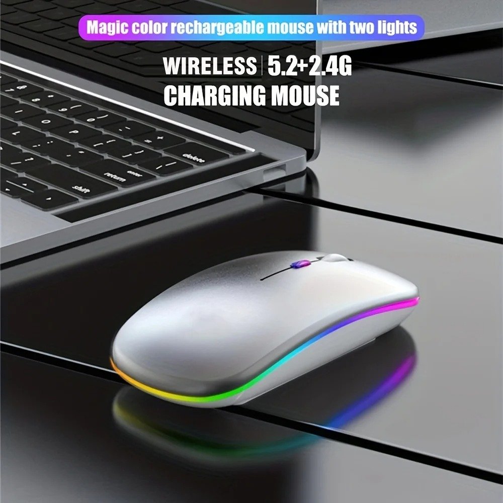 Rechargeable Bluetooth Wireless Mouse charging with USB cable